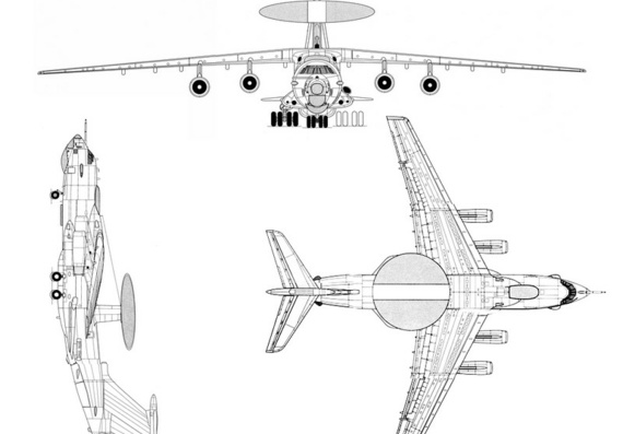 Beriev A-50 drawings (figures) of the aircraft